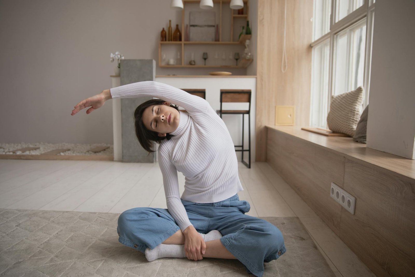 https://www.pexels.com/photo/photo-of-woman-stretching-4051574/